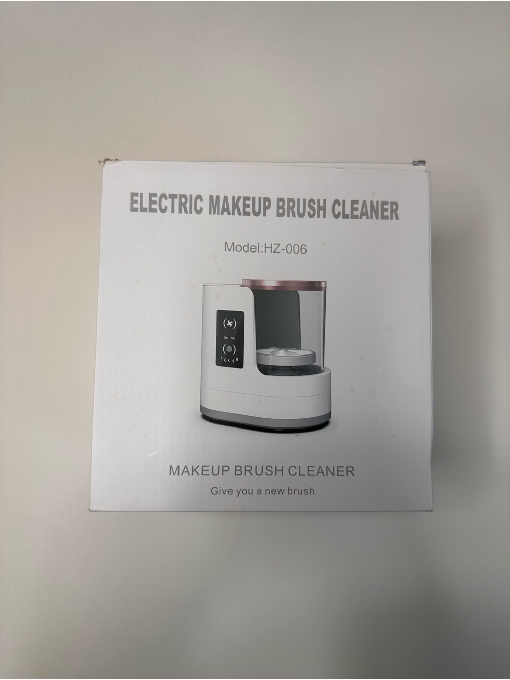 Electric Makeup Brush Cleaner - White with Rose Gold Accent
